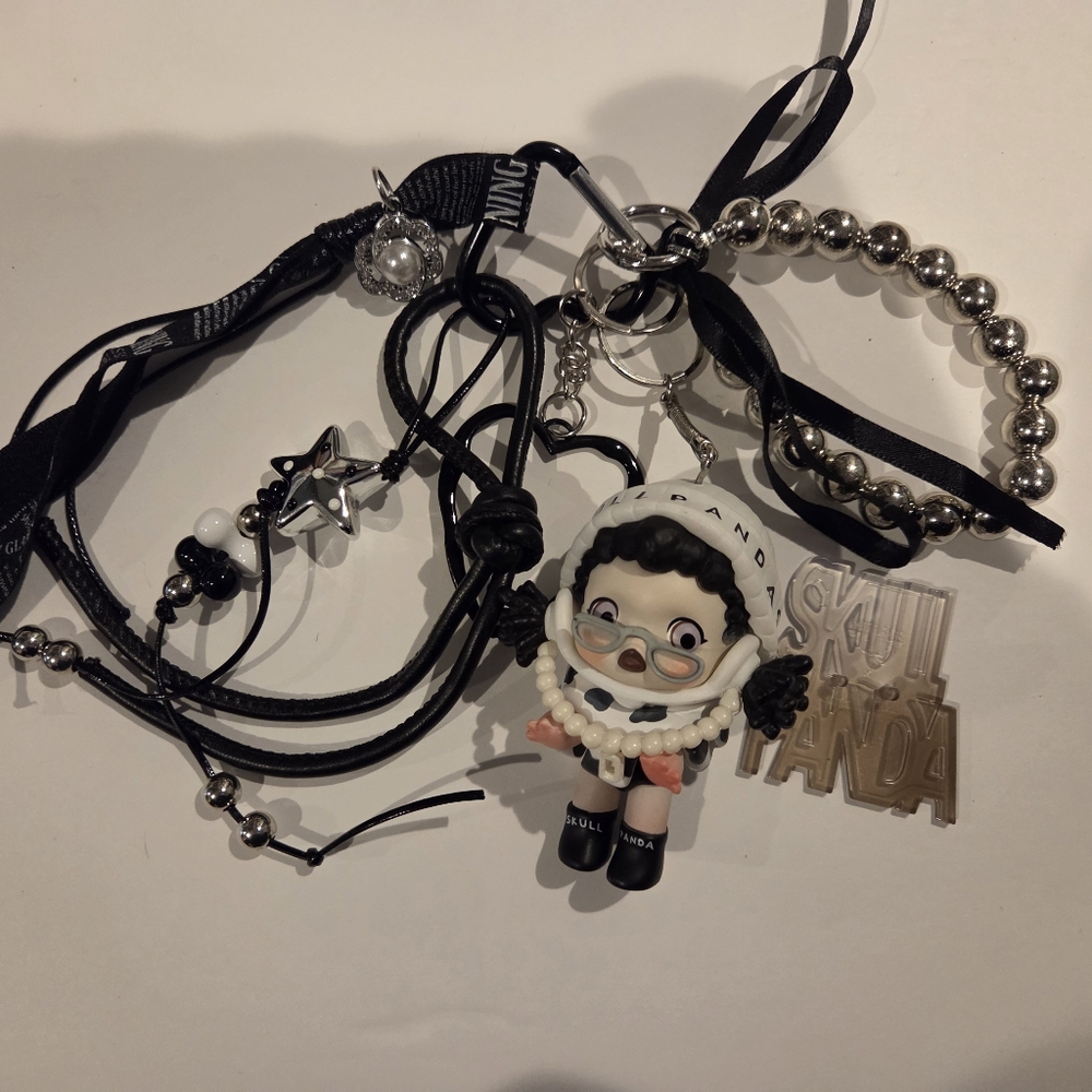 Black and Silver Charm Necklace